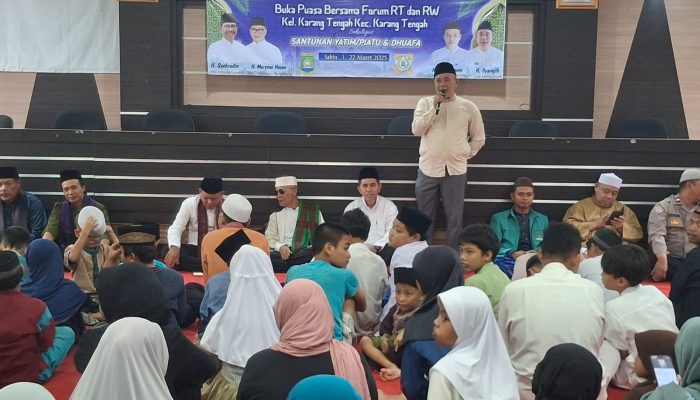 Wujudkan Kepedulian Terhadap Sesama, Kelurahan Karang Tengah Gelar Bukber dan Santunan