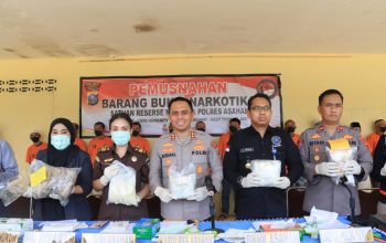 Polres Asahan Gelar Pemusnahan Barang Bukti Narkotika