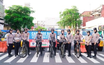 Wow Ada Polwan Mojang Lodaya Polres Banjar di Car Free Day Patroli Humanis