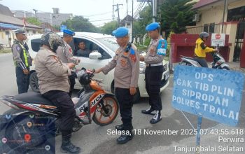 Operasi Zebra Toba 2025, Sipropam Polres Tanjung Balai Gelar Razia Internal