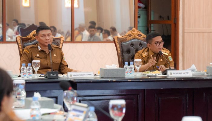 Pimpin Rakor Penanganan Banjir Serang, Gubernur Andra Soni Tekankan Kolaborasi Lintas Kewenangan dan Aksi Cepat