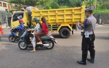 Sat Lantas Polres Banjar Uji Coba E-TLE Mobile Handheld