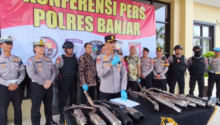 Polres Banjar Berantas Knalpot Brong, 217 Barang Bukti Diamankan Dalam Dua Bulan Operasi