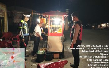 Satlantas Polres Tanjung Balai Hadirkan Rasa Aman bagi Pedagang Malam