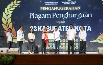 Wujudkan Kemudahan Akses Pelayanan Hukum, Wali Kota Tebing Tinggi Terima Penghargaan dari Kementerian Hukum RI