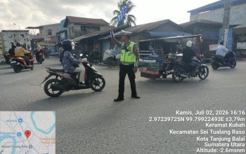 Jaga Kenyamanan Warga, Sat Lantas Polres Tanjung Balai Gelar Patroli Sore
