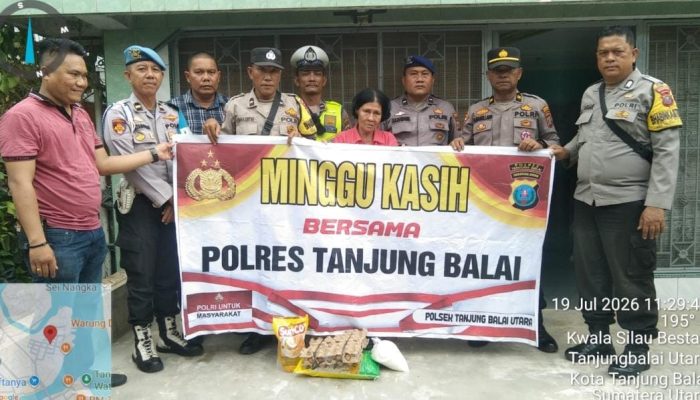 Polres Tanjung Balai Gelar ‘Minggu Kasih’ dan Salurkan Bantuan Sosial