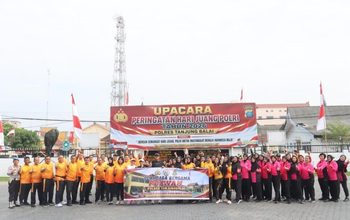 Polres Tanjungbalai Gelar Senam Bersama Sambut HUT Polwan ke-78