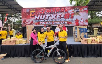 Semarak HUT RI ke-81 di Polres Banjar, Lapangan Apel Berubah Jadi Arena Lomba