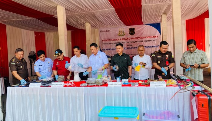 Kejari Kab Tangerang Musnahkan Barbuk 664 Gram Sabu dan Ribuan Tramadol