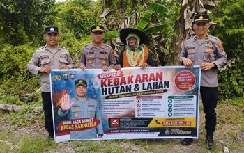 Sat Binmas Polres Tanjungbalai Imbau Warga Tidak Bakar Lahan