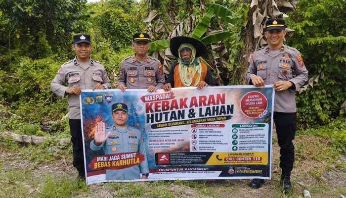 Sat Binmas Polres Tanjungbalai Imbau Warga Tidak Bakar Lahan