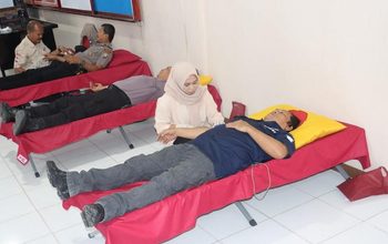 Sambut HUT Humas Polri ke-75, Polres Tanjungbalai Gelar Donor Darah