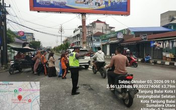 Satlantas Polres Tanjung Balai Terjunkan Personel Atur Lalu Lintas