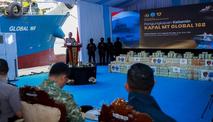 Tim Gabungan Amankan Kapal Tanker Asing Bermuatan 1,16 Ton Ketamine